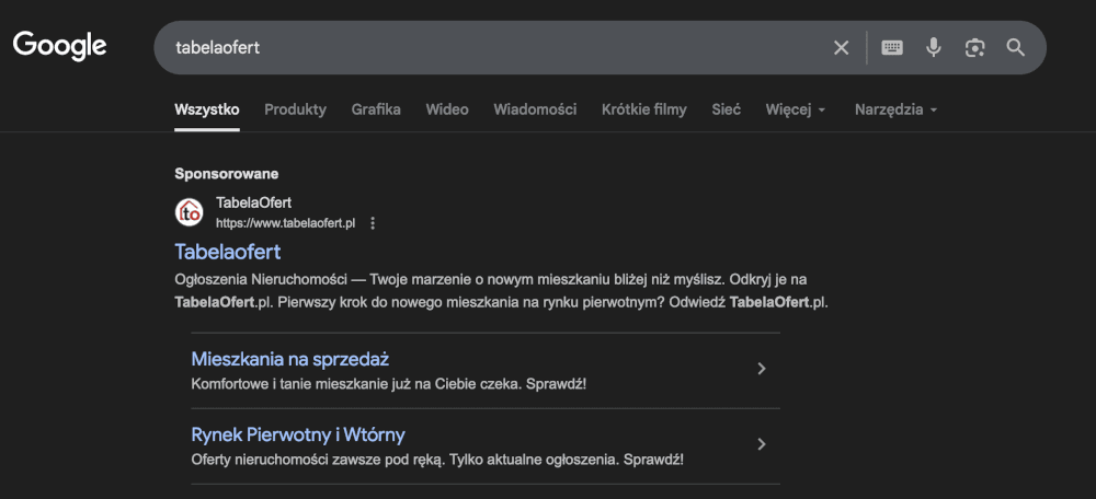 Google Ads - linki sponsorowane