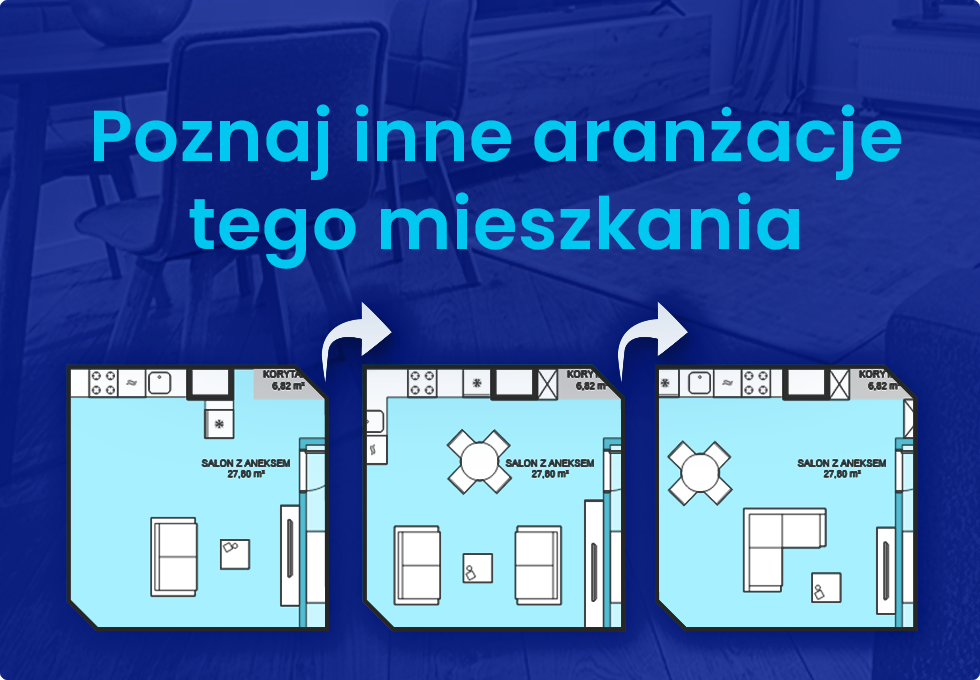 Alternatywne aranżacje mieszkania 46.95 m², L209